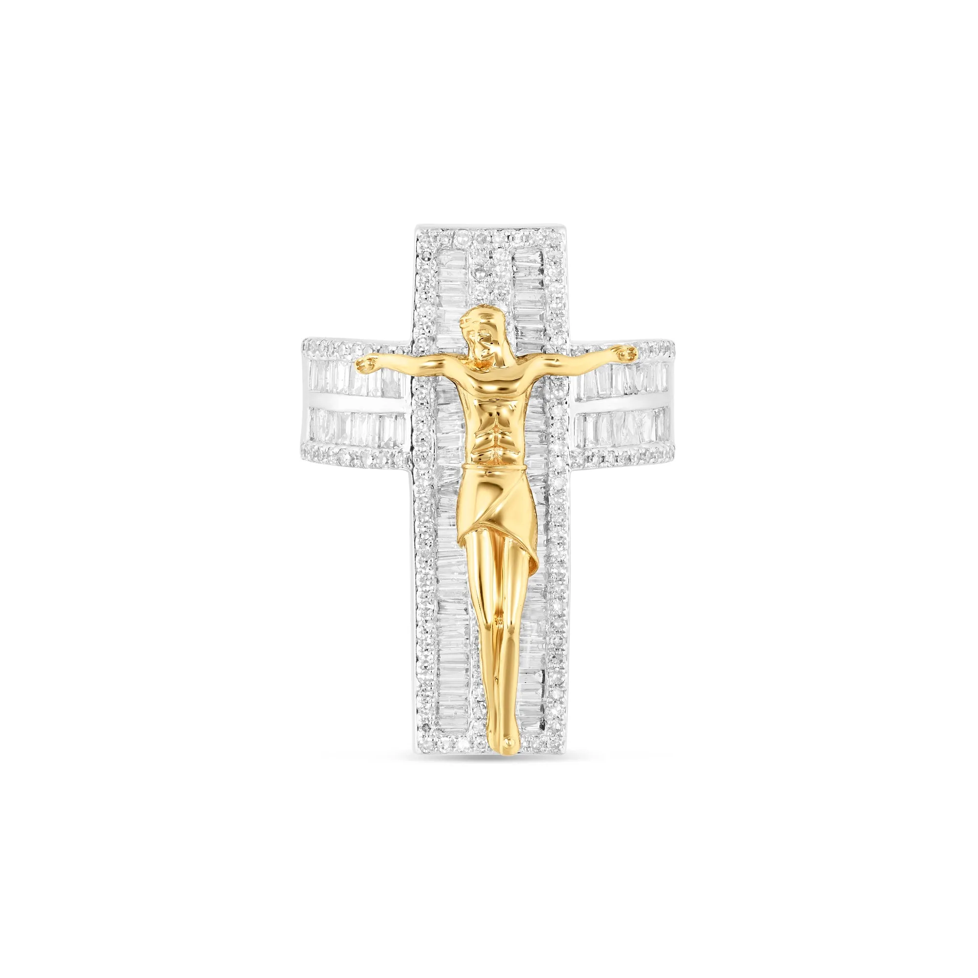 14K Two-Tone Crucifix Ring