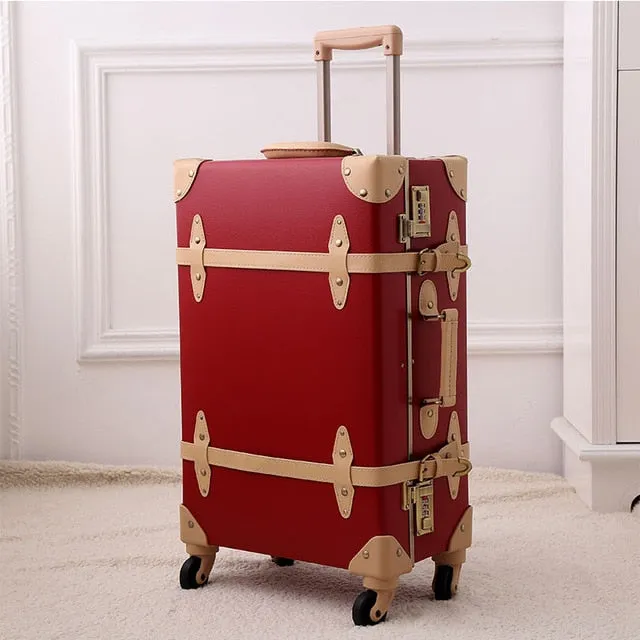 2018 New Luggage Fashion Spinner Rolling Suitcase Pu Genuine Wheels Digital Suitcase Protective