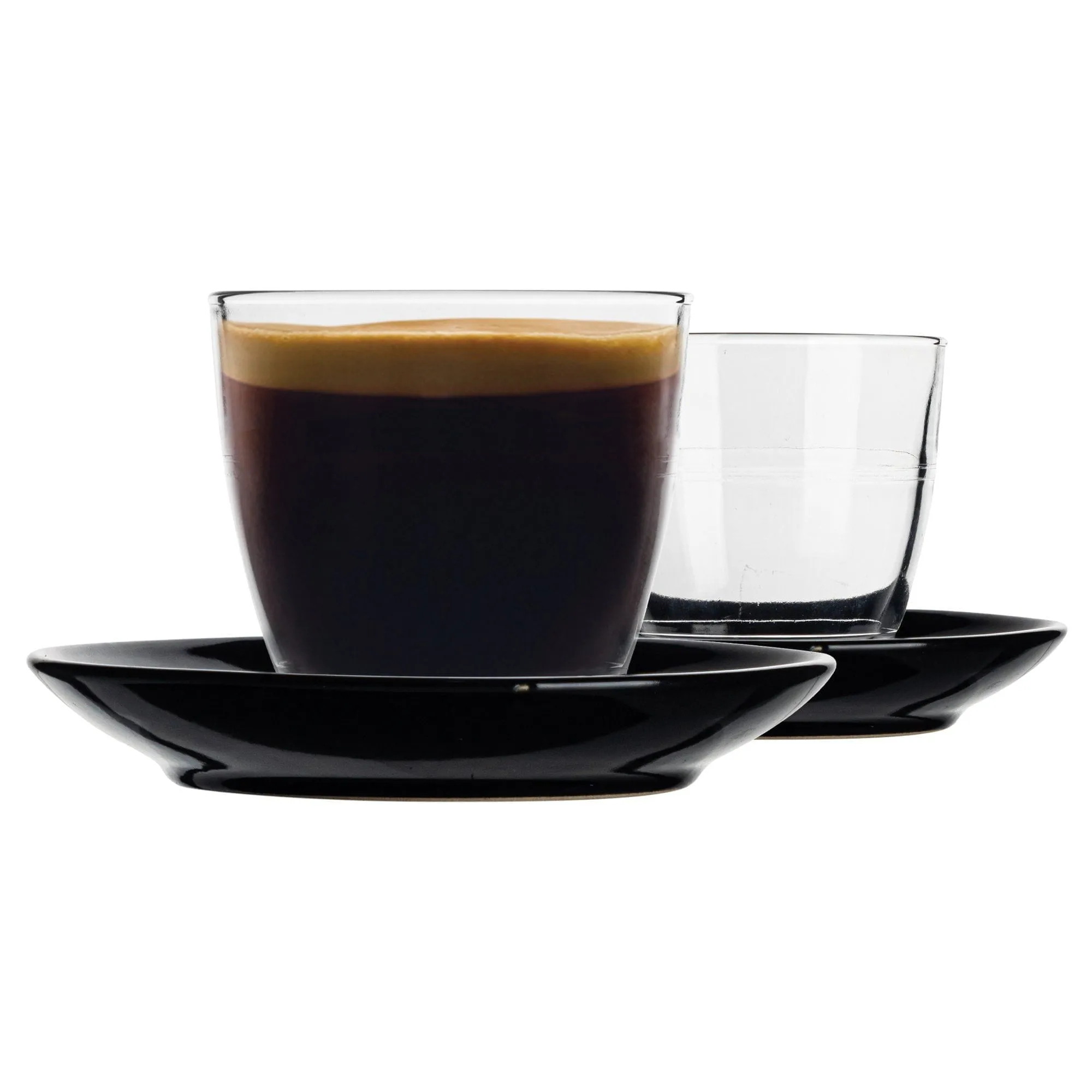 220ml Gigogne Glass Coffee Cups & Saucers - Pack of Six - By Duralex