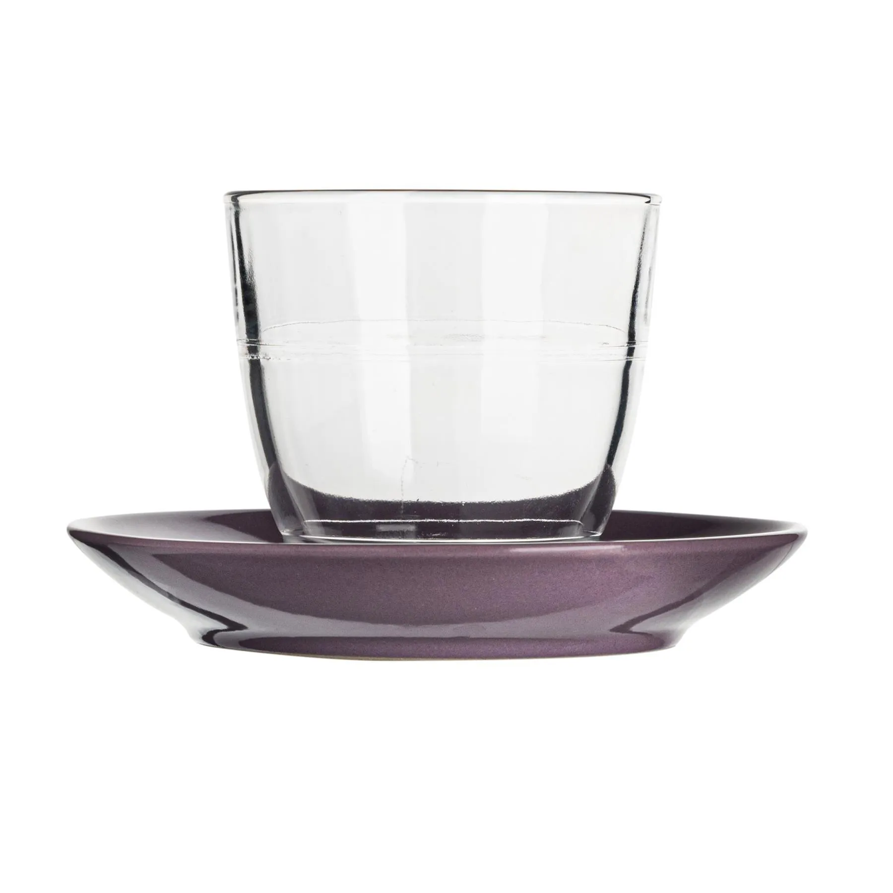 220ml Gigogne Glass Coffee Cups & Saucers - Pack of Six - By Duralex