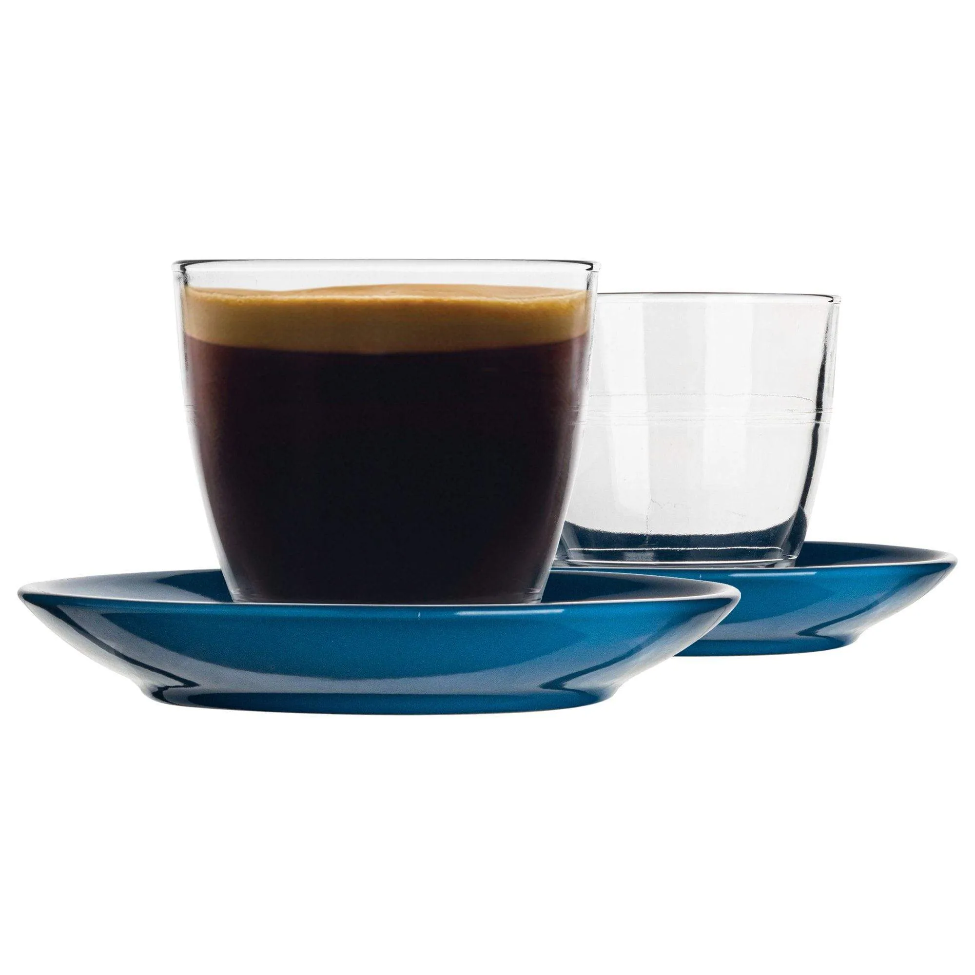 220ml Gigogne Glass Coffee Cups & Saucers - Pack of Six - By Duralex