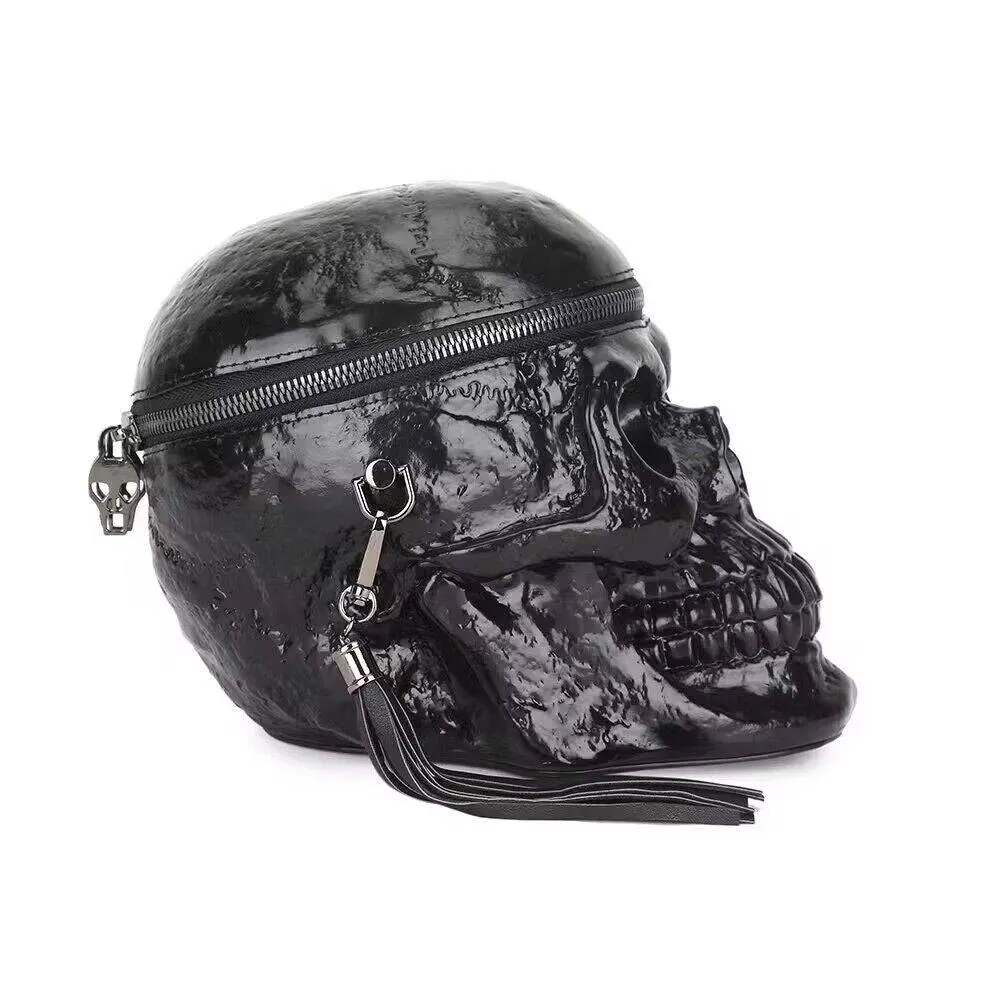 3D Bags Black Skull Cross Body Shoulder Bag Mini Handle Handbags