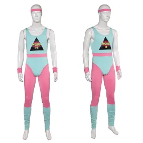 80s Fitness Costumes Men 80s Exercise Costumes 80s Costumes For Men Workout Cosplay Costume Outfits Halloween Carnival Suit