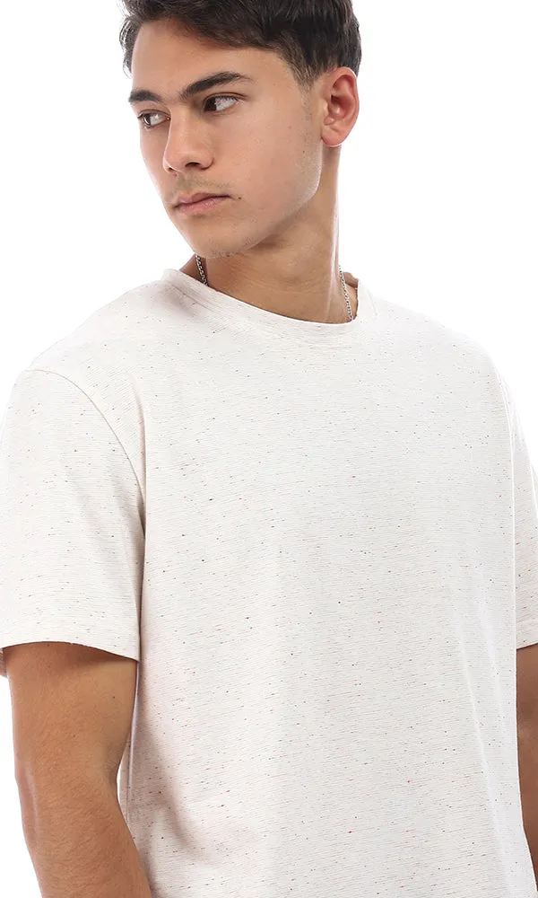 94779 Standard Fit Heather Cotton T-Shirt - Cream