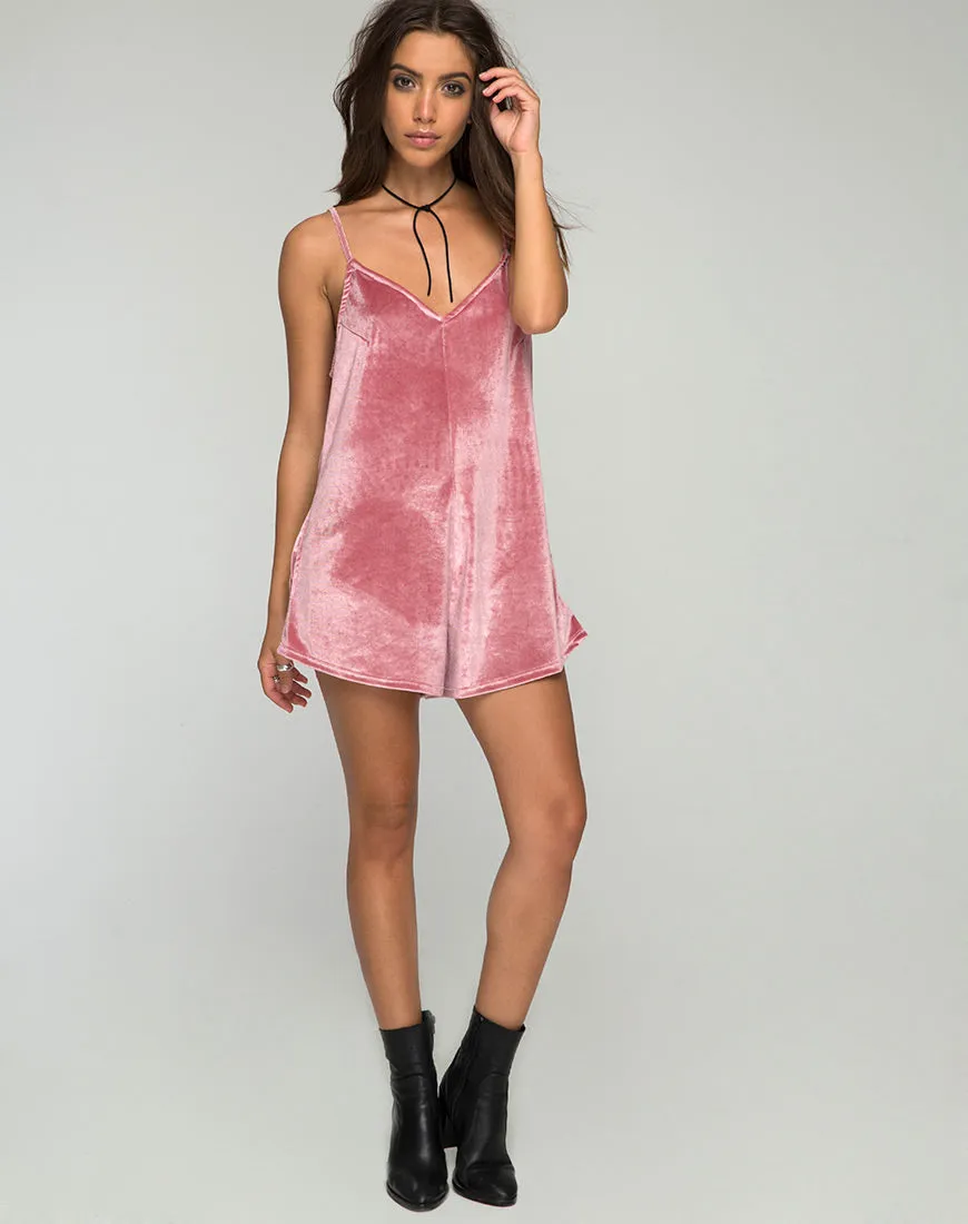 Anthro Strappy Playsuit in Velvet Blush