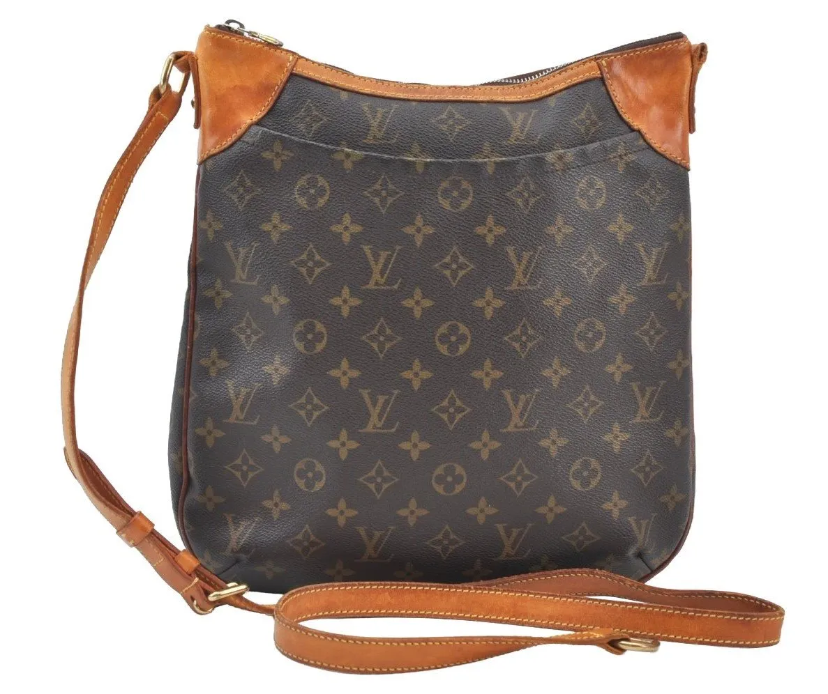 Aut Louis Vuitton Monogram Odeon MM Shoulder Cross Bag M56389 LV Junk J8568