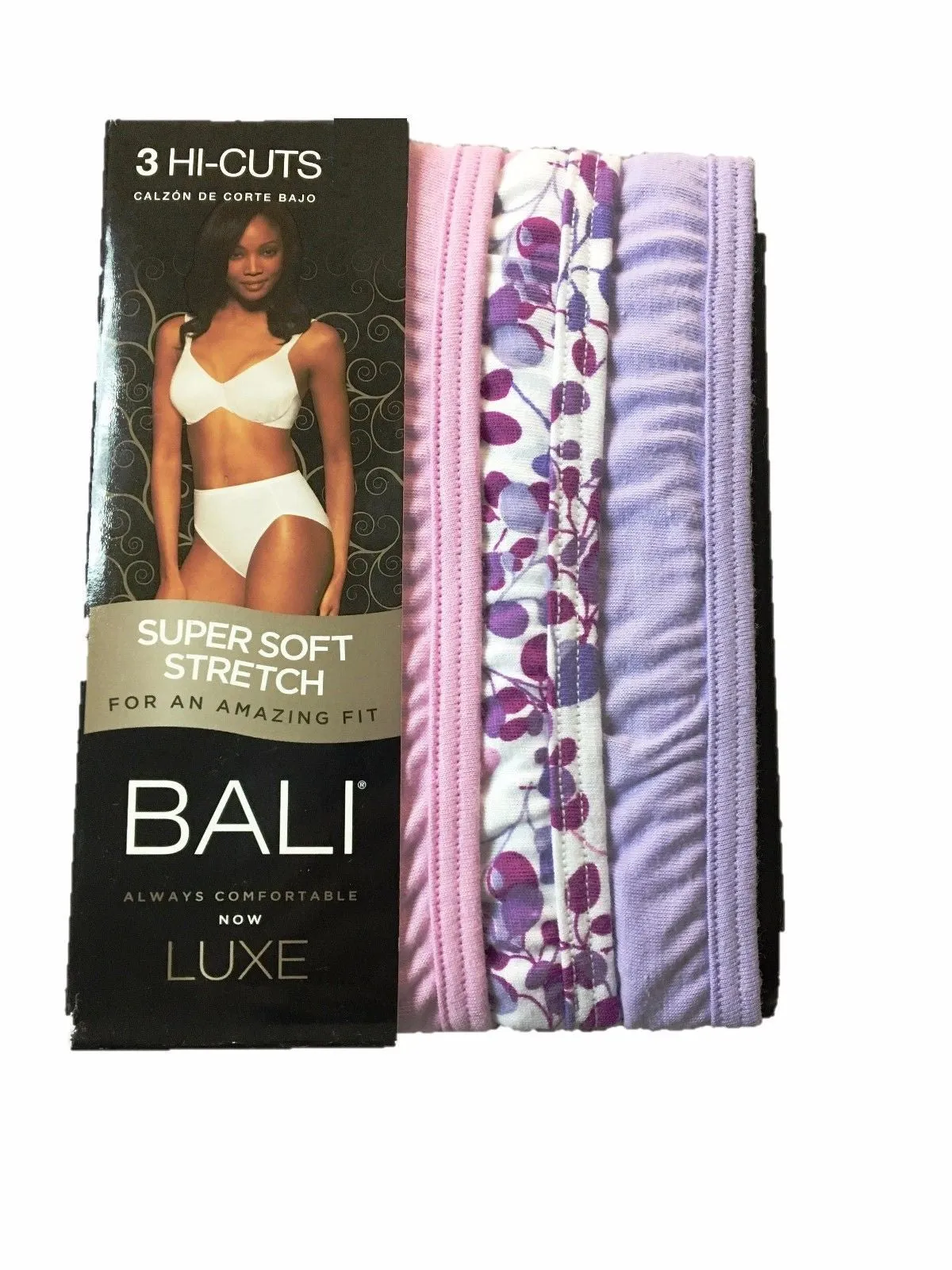 Bali Women's Luxe Cotton 3 Pack Hi-Cut Panty V883