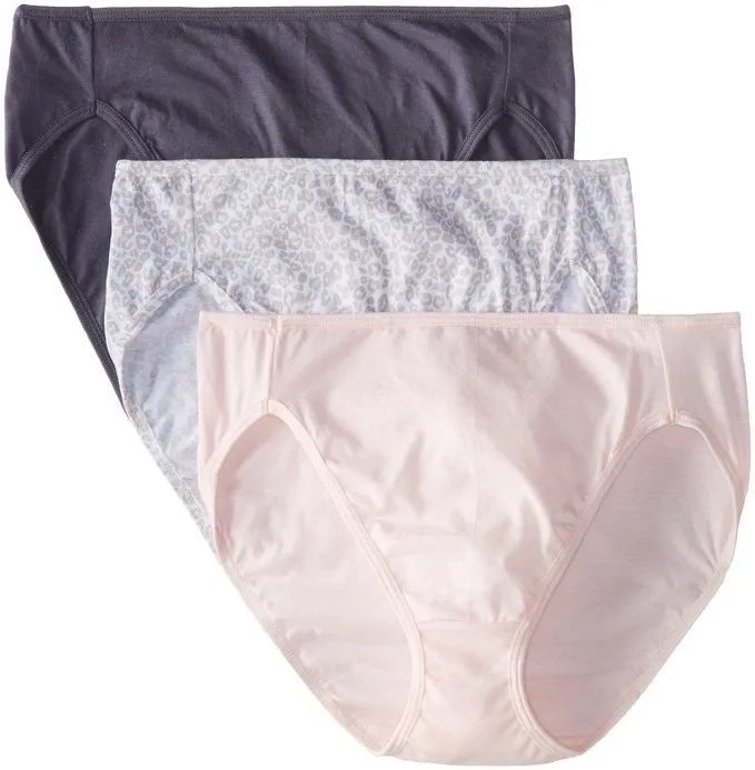 Bali Women's Luxe Cotton 3 Pack Hi-Cut Panty V883