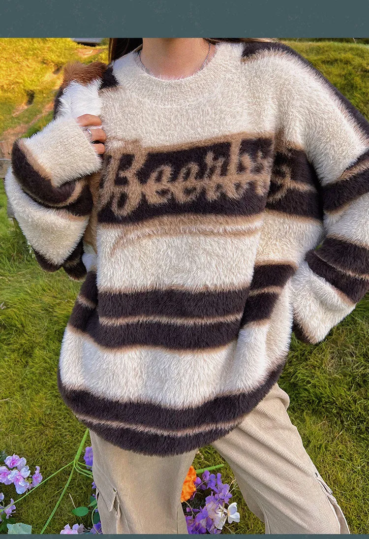 Beerbro Stripe Fleece Long Sleeve Sweater