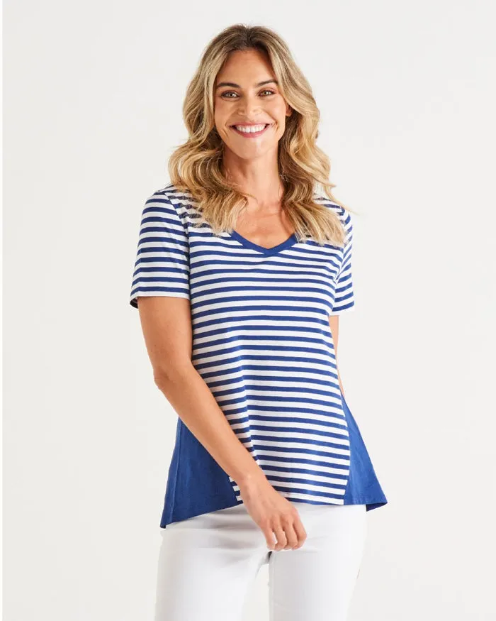 Betty Basics Luella Tee Ocean Stripe