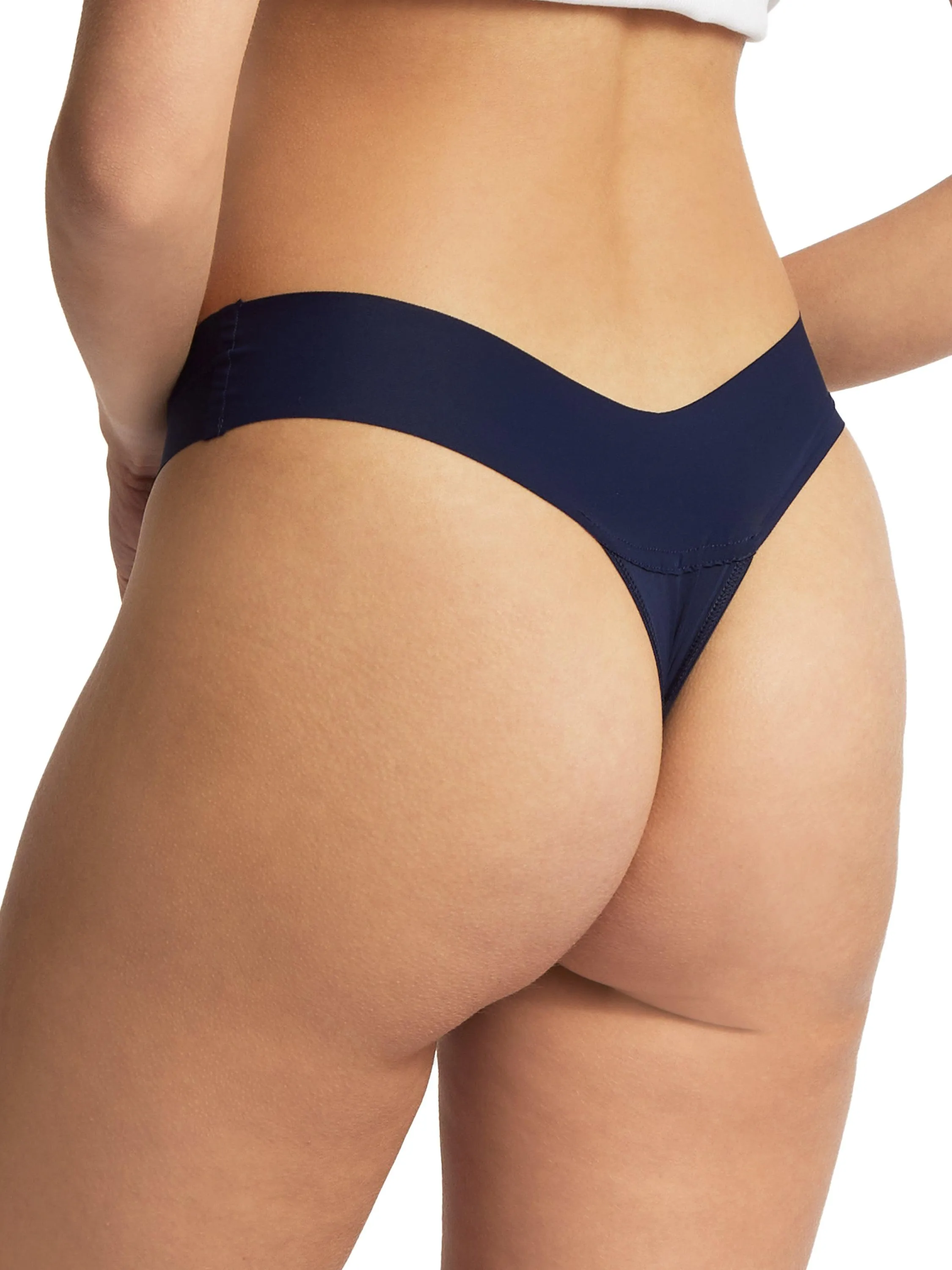 BreatheSoft™ Natural Rise Thong Blackberry Crumble Blue Sale