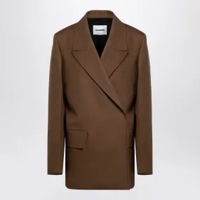 BROWN WOOL DOUBLE-BREASTED JACKET