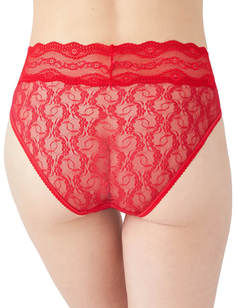 b.tempt'd by Wacoal Lace Kiss Hi Leg Crimson Red 978382