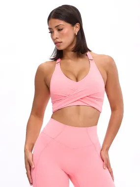 Candy Wrap Sports Bra - Guava