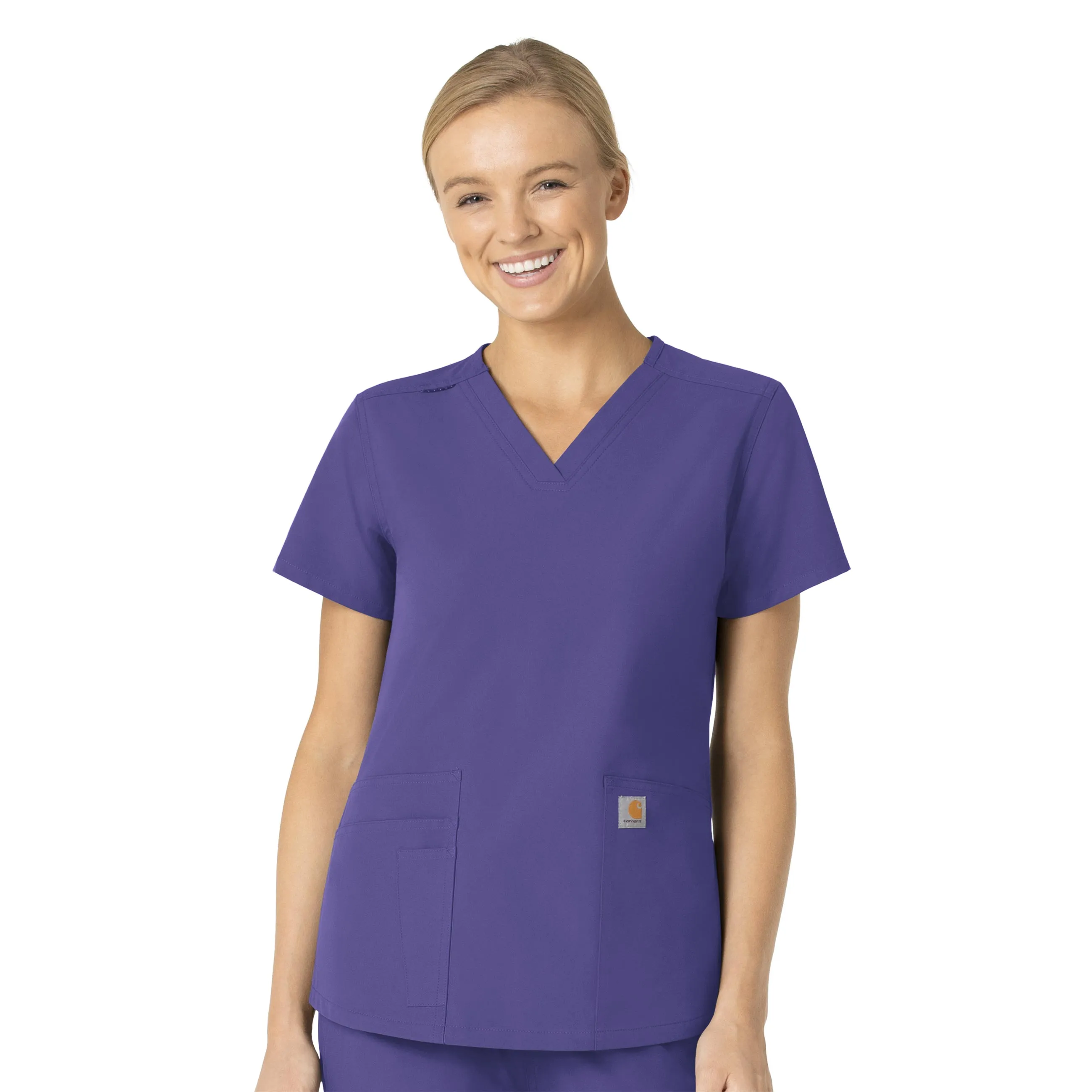 Carhartt Force Essentials Women's V-Neck Scrub Top - Grape