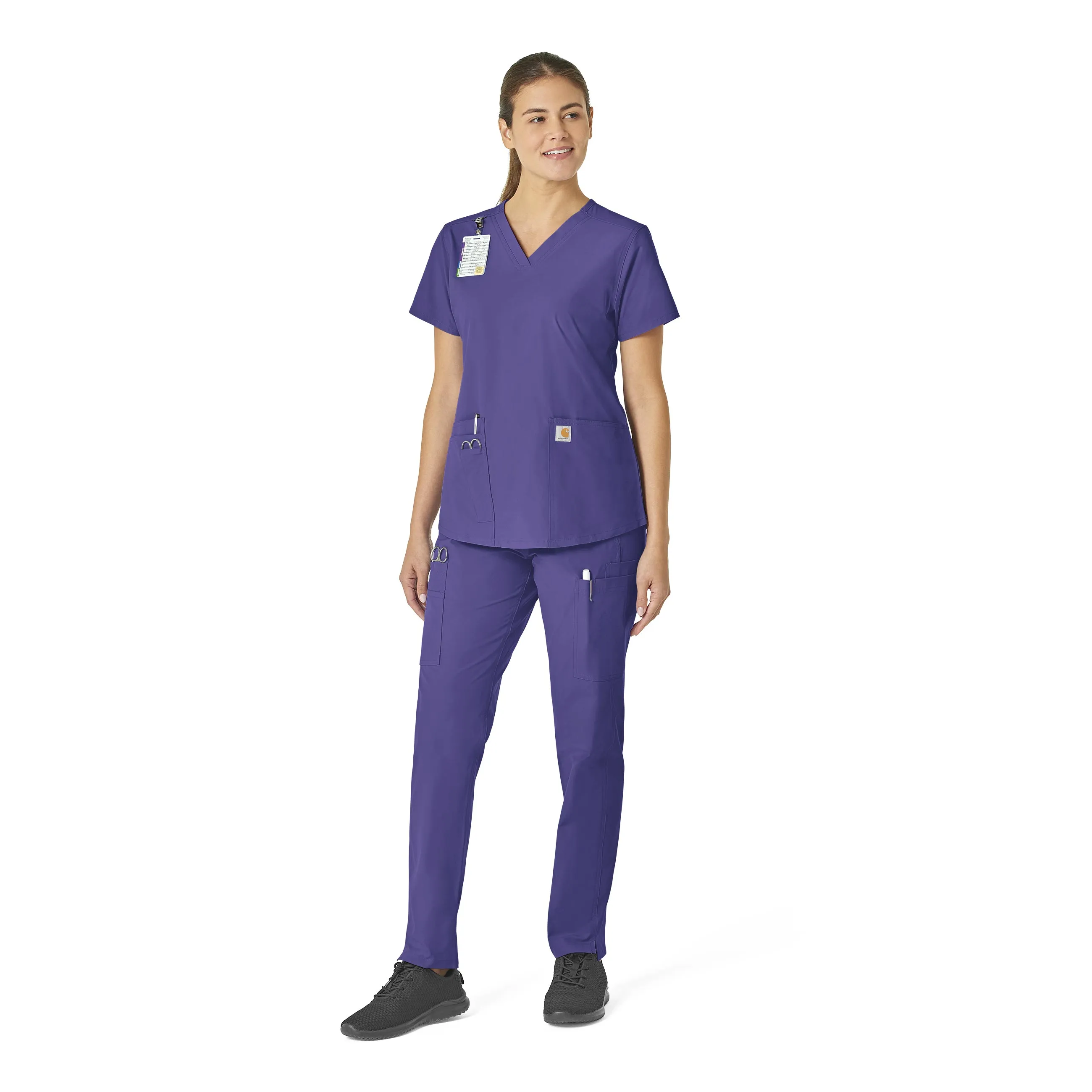 Carhartt Force Essentials Women's V-Neck Scrub Top - Grape