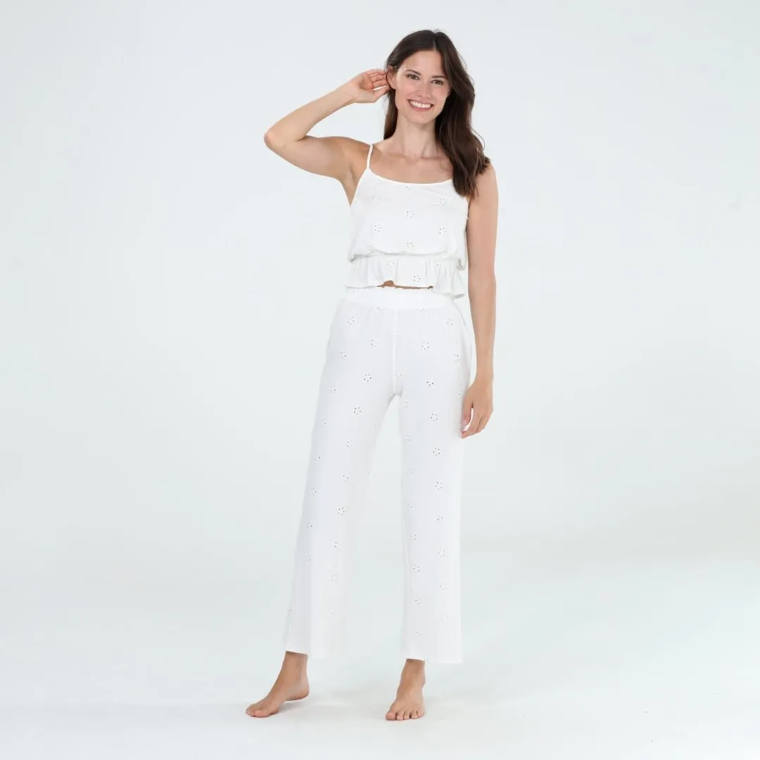 Clear Skies Cami Pant Set In White