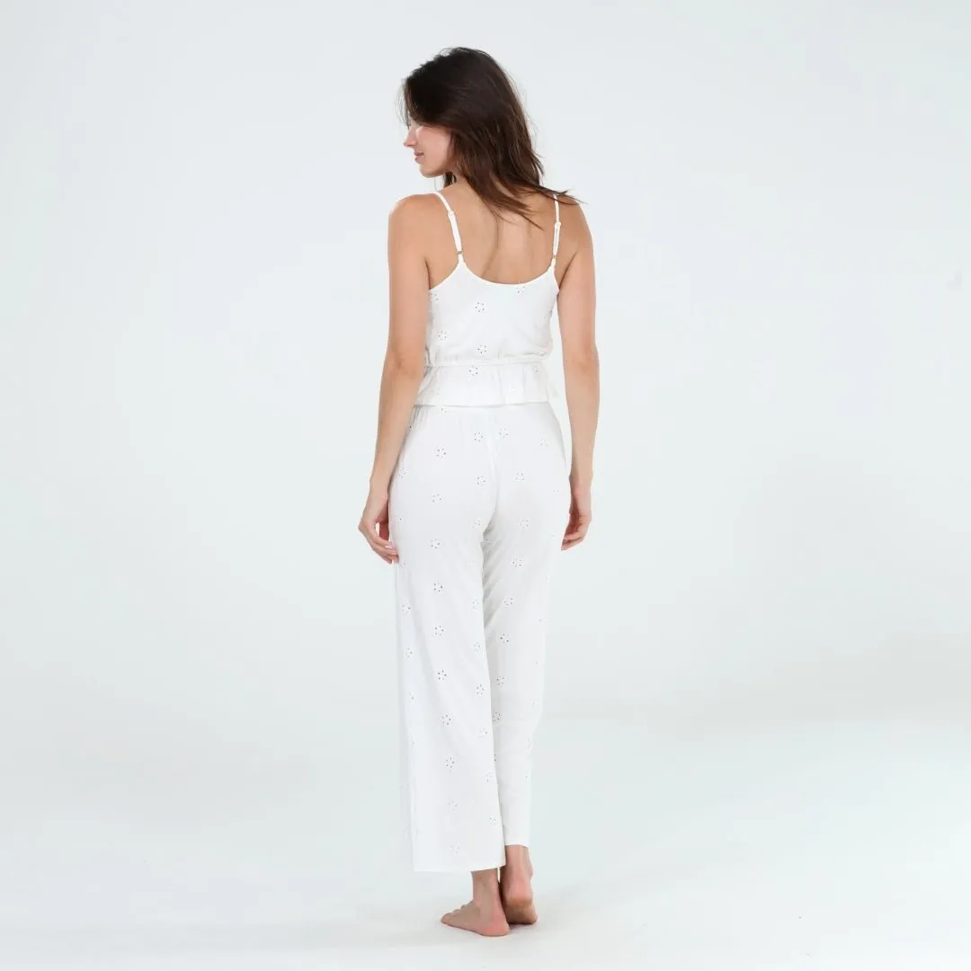 Clear Skies Cami Pant Set In White