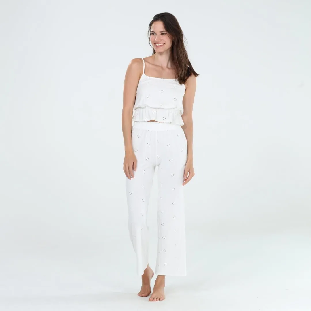 Clear Skies Cami Pant Set In White