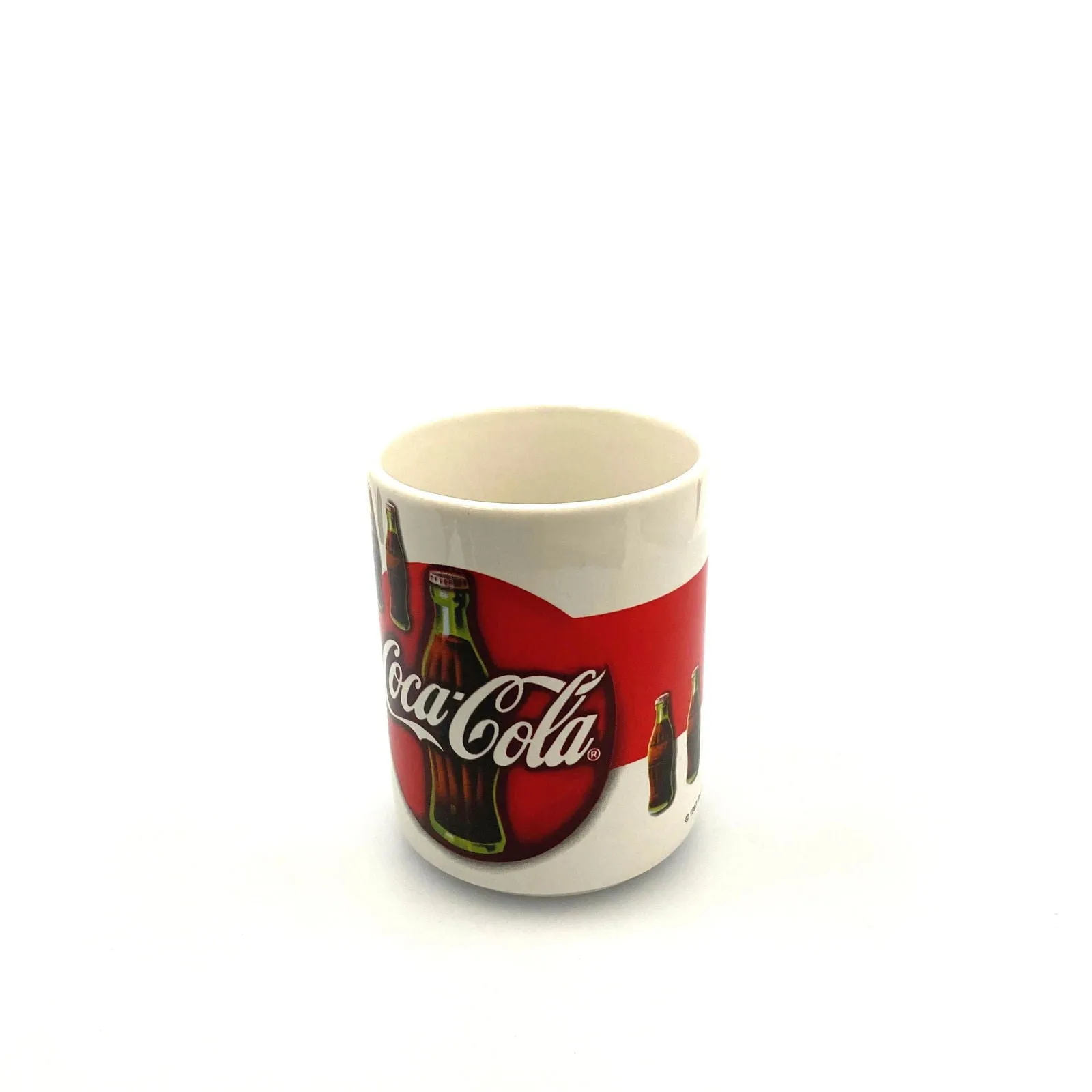 Coca-Cola Large Logo Red White Ceramic Coffee Cup Mug 1997