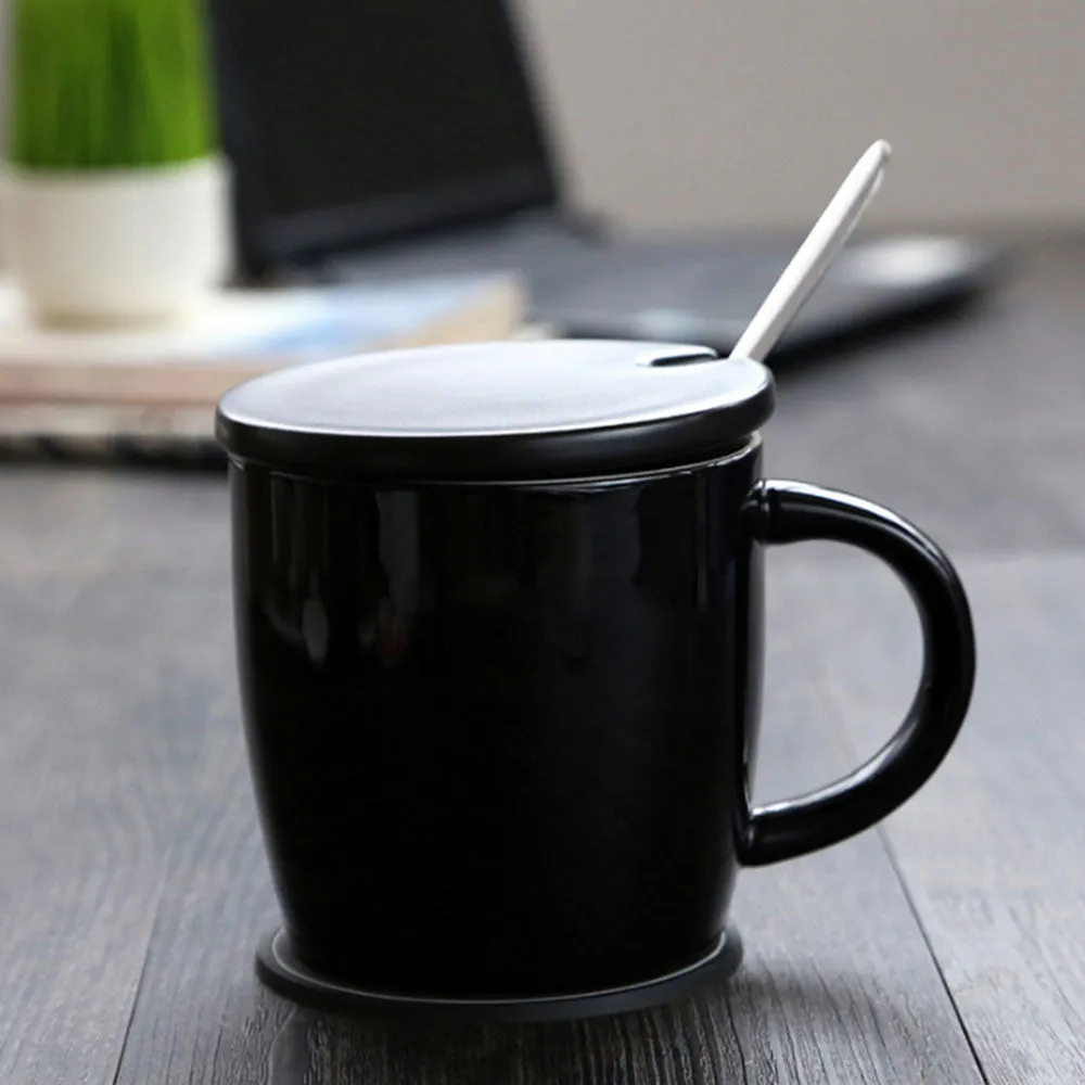 Coffee Mug with Spoon and Cover