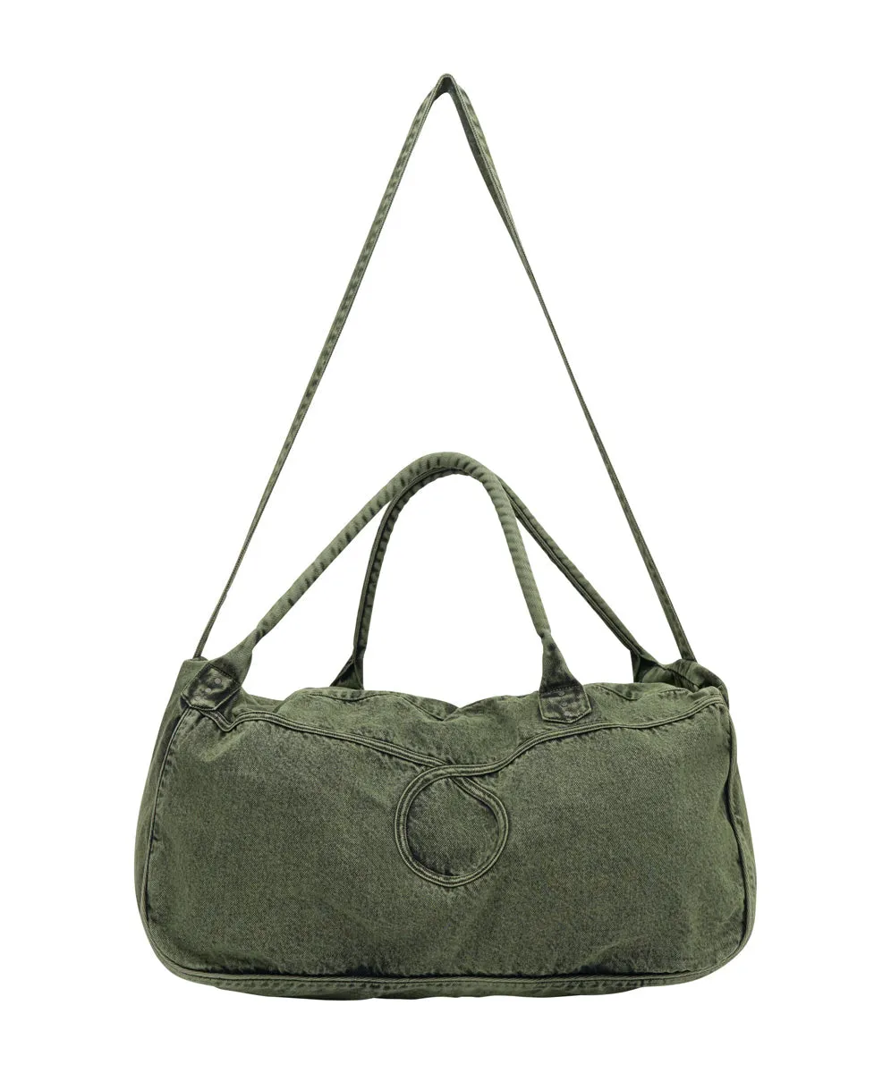 Denim Overnighter Duffle Bag - Black Khaki