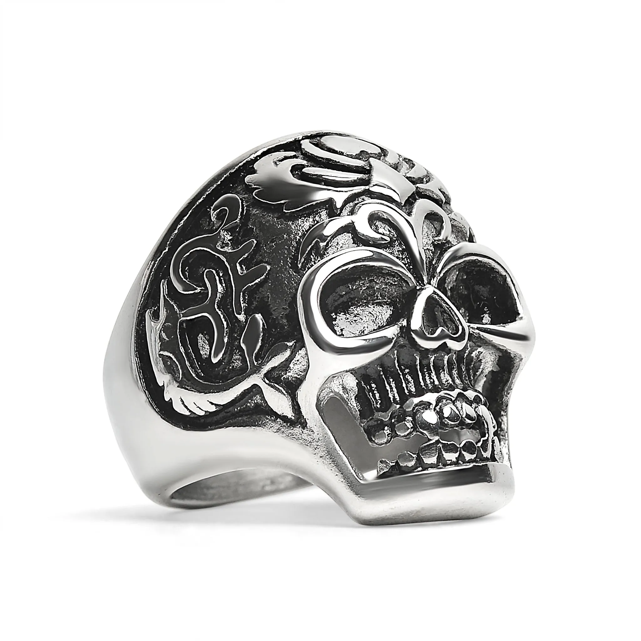 Detailed Skull Stainless Steel Ring / SCR4029