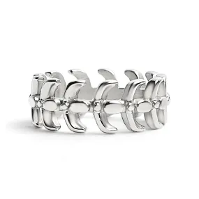 Detailed Spine Stainless Steel Ring / SCR3052