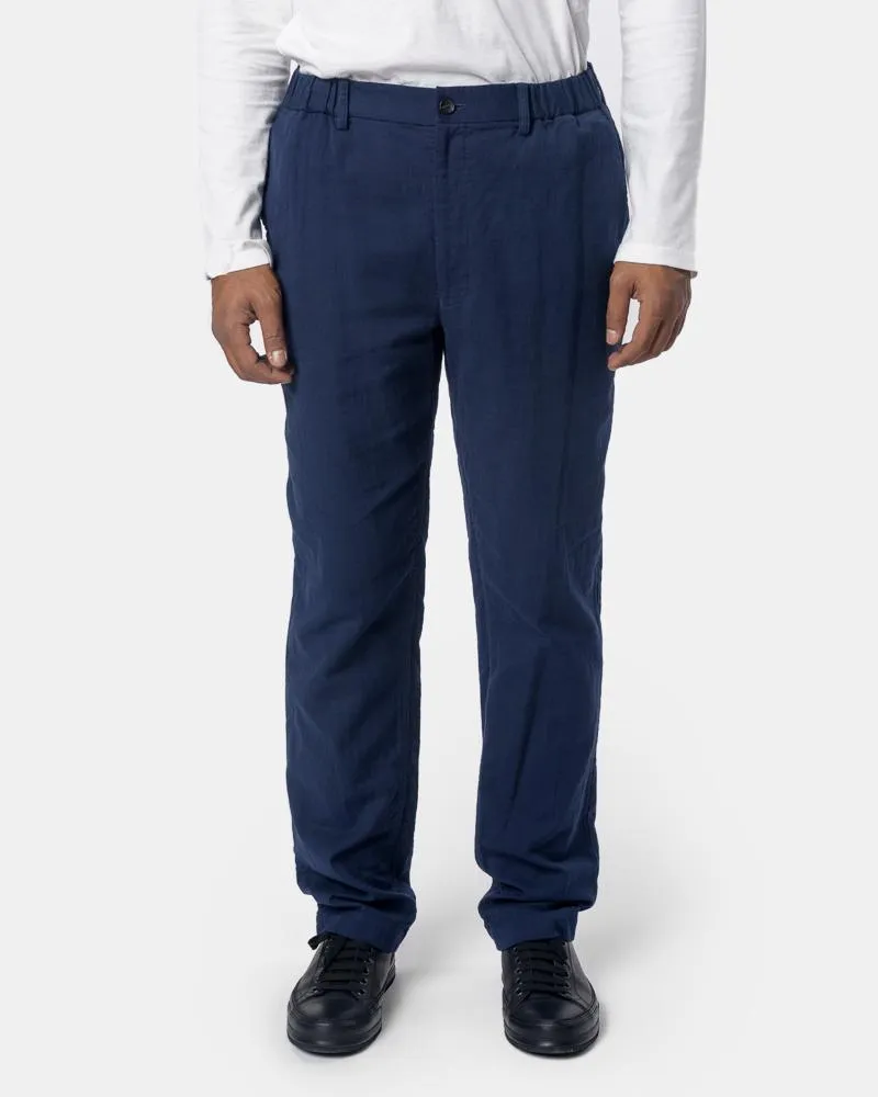 Elastic Waist Pants in Navy