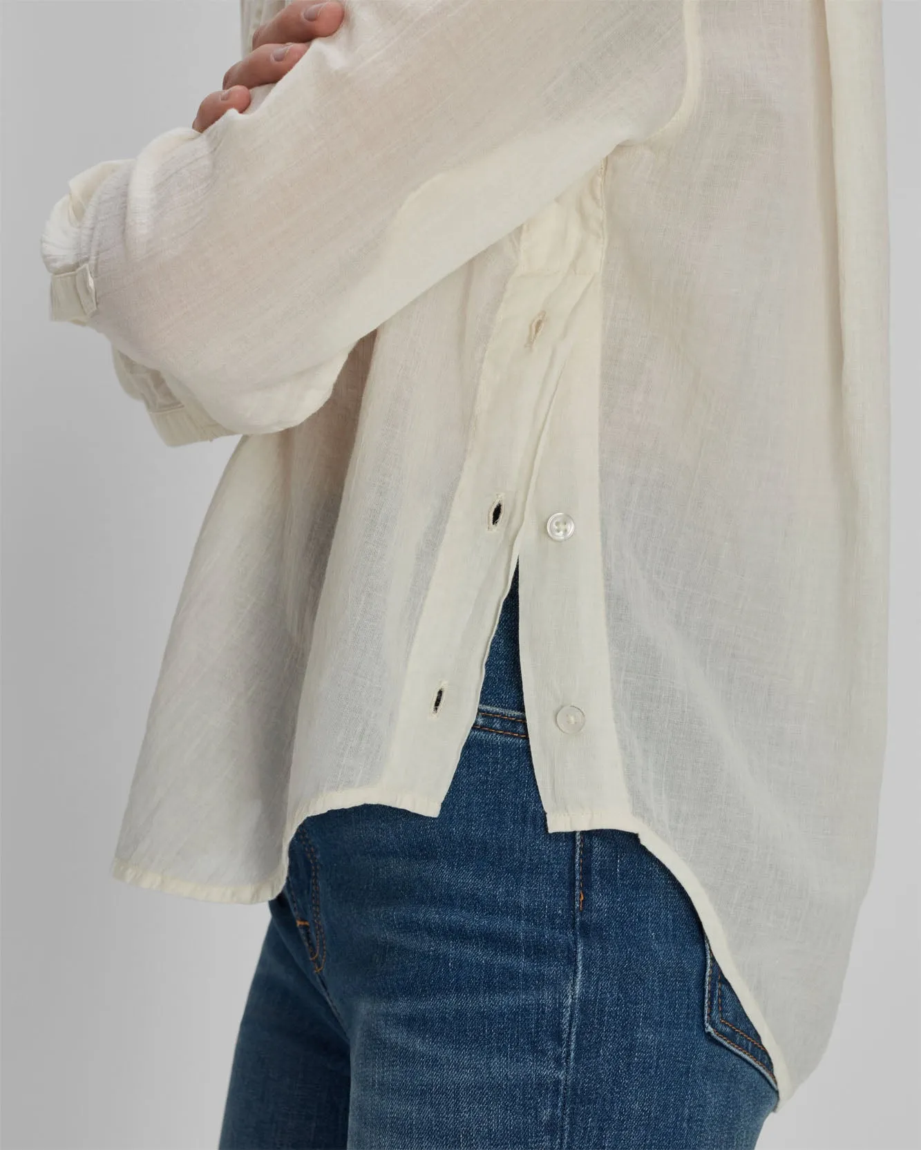 Eyelet Classic Shirt In Ivory