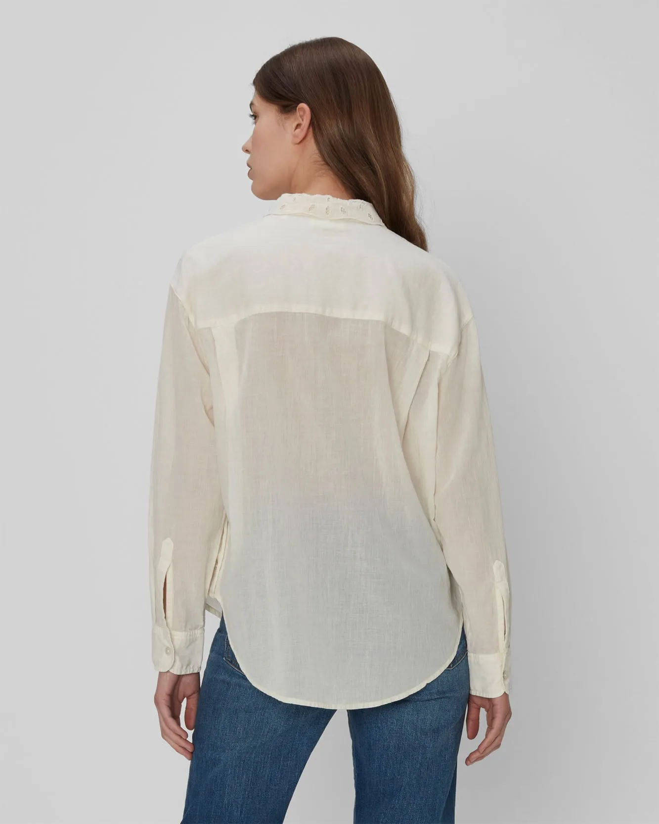 Eyelet Classic Shirt In Ivory