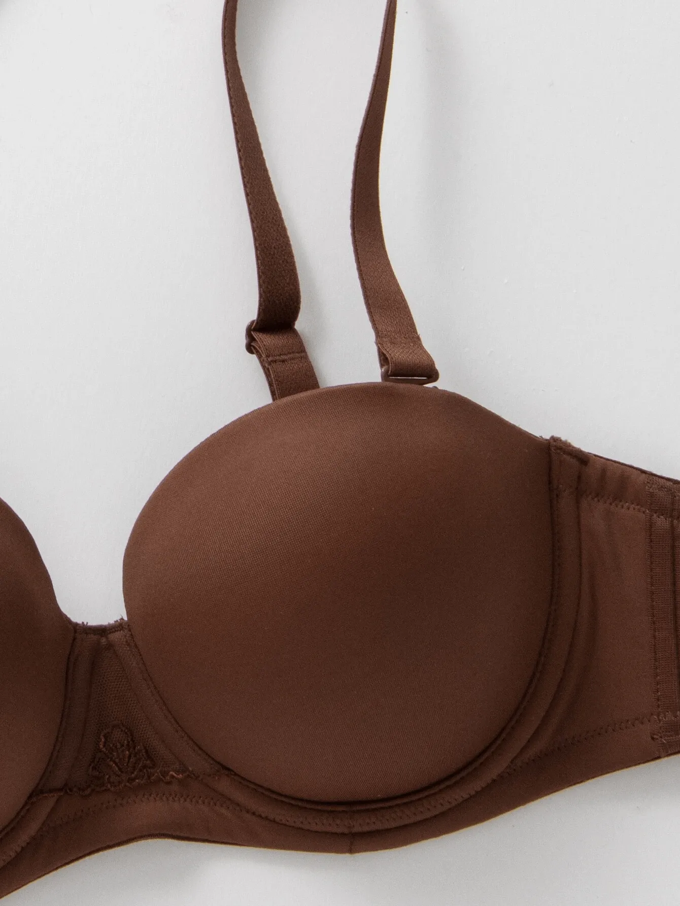 Full Figure Strapless Underwire Multiway Contour Bra Coffee Brown