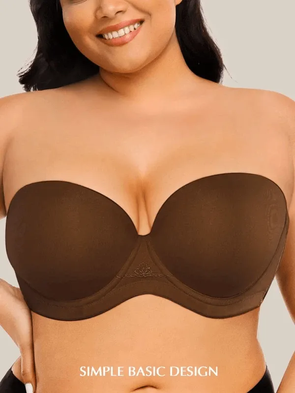 Full Figure Strapless Underwire Multiway Contour Bra Coffee Brown