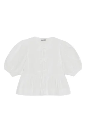 Ganni Cotton Poplin Peplum Blouse