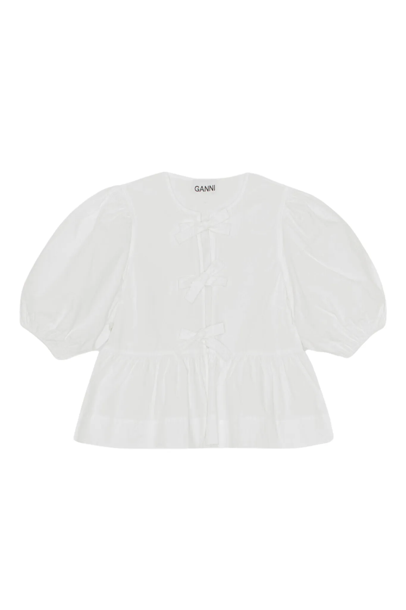 Ganni Cotton Poplin Peplum Blouse