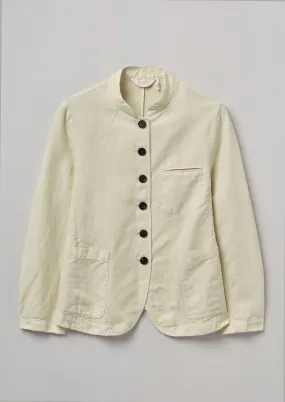 Garment Dyed Cotton Linen Neat Jacket | Parchment