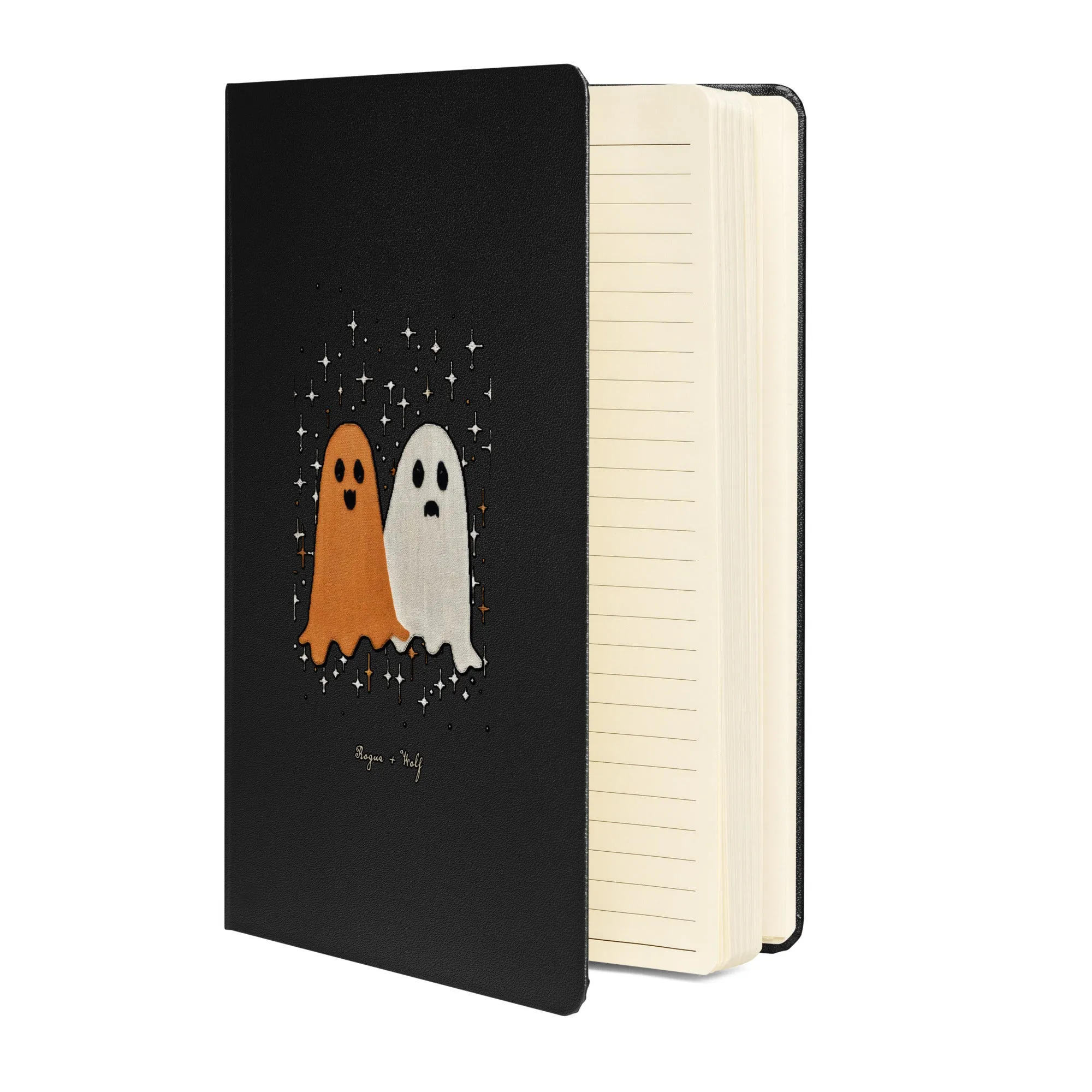 Ghost Besties Hardcover Notebook - with Elastic Closure & Ribbon Marker - Gothic Stationery with Cute Ghosts - Witchy Journal for School Office College & Uni