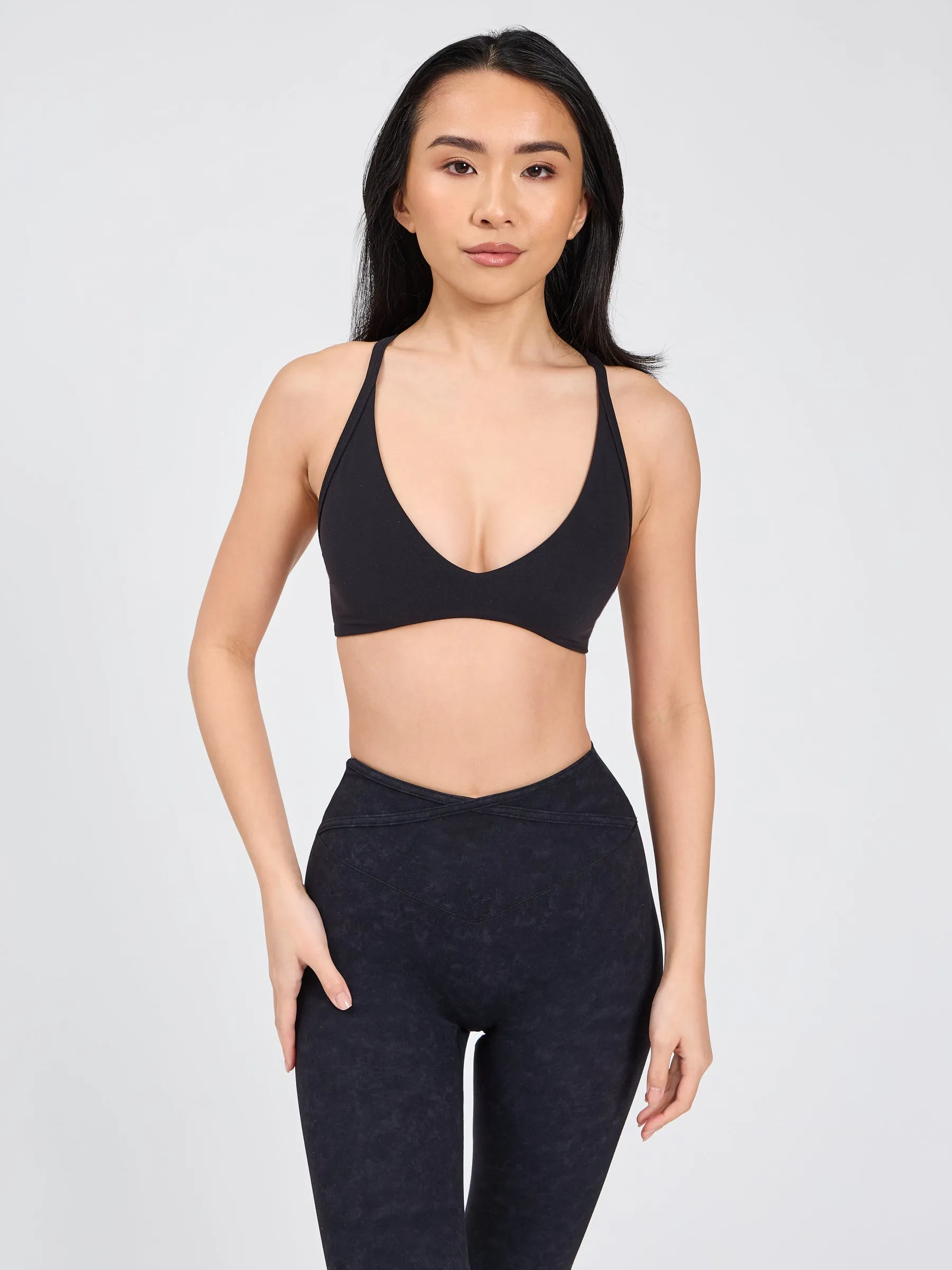 Girlfriend Reversible Sports Bra - Onyx Black and Black Mineral Wash