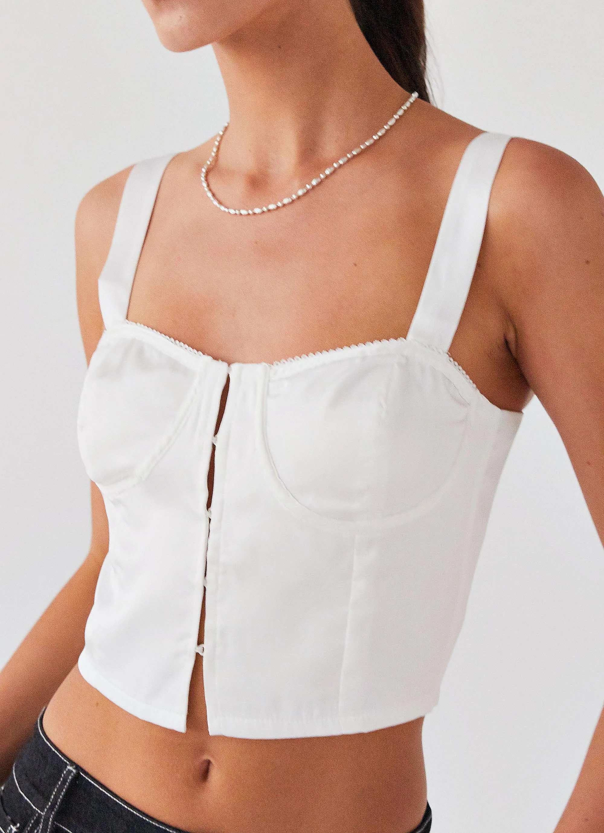 Give Me Love Bustier Top - Pure White