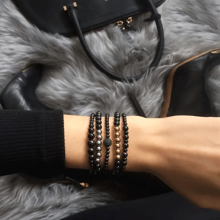 Glamorous | Gunmetal | Black Cubic Zirconia Crystals | Expression Bracelet