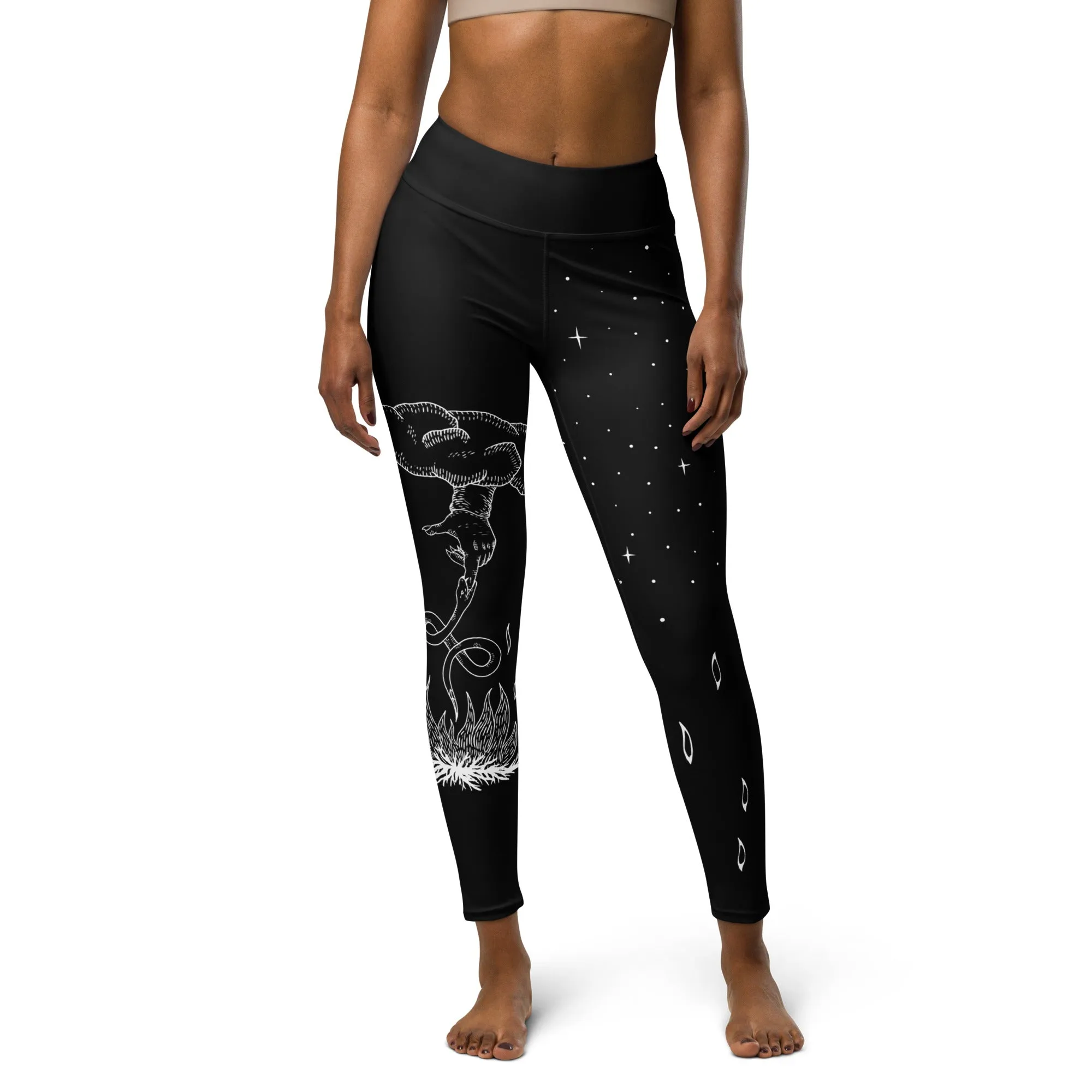 Godbane Leggings - Vegan UPF 50  Protection Dark Academia Goth Yoga Activewear Occult Witchy Leisurewear