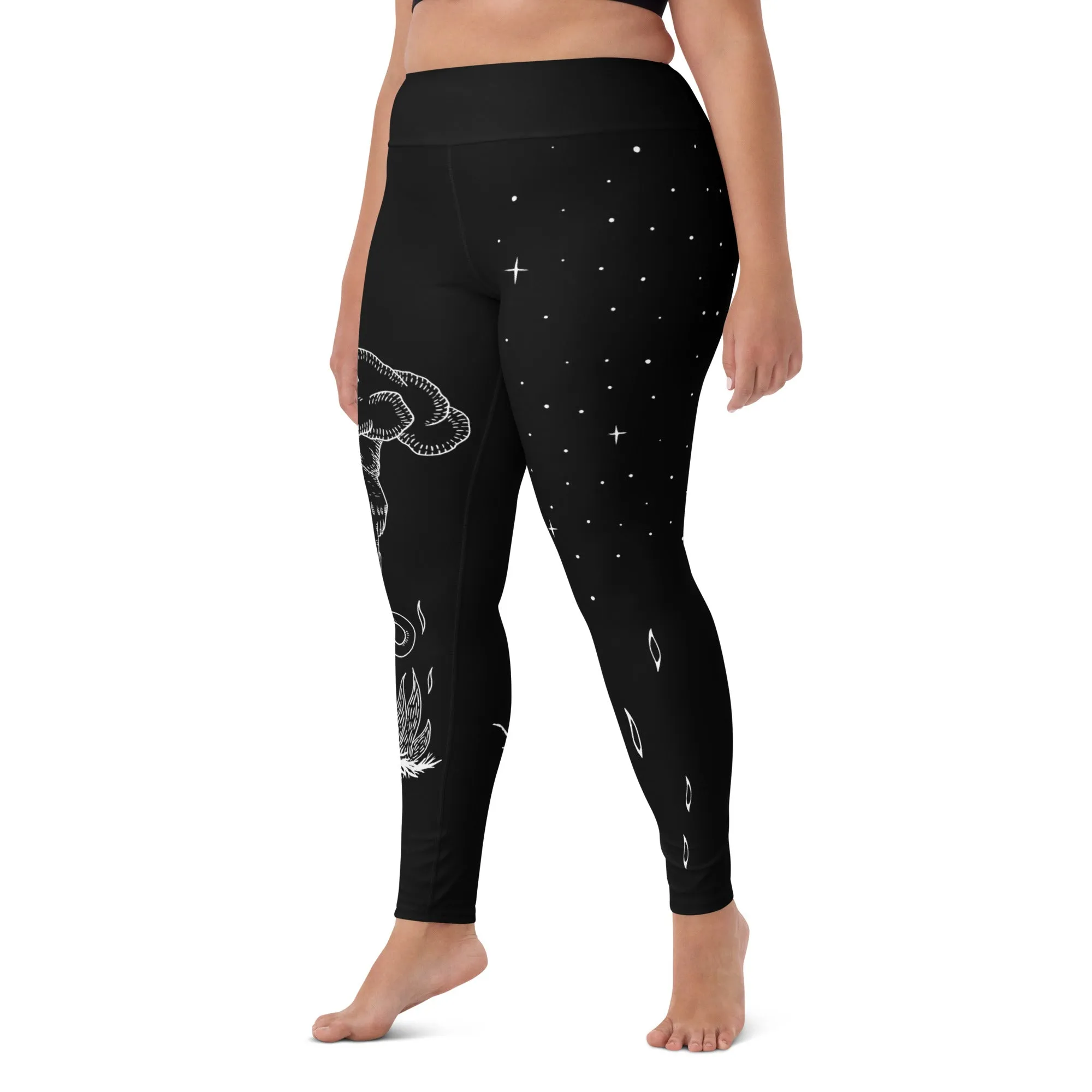 Godbane Leggings - Vegan UPF 50  Protection Dark Academia Goth Yoga Activewear Occult Witchy Leisurewear