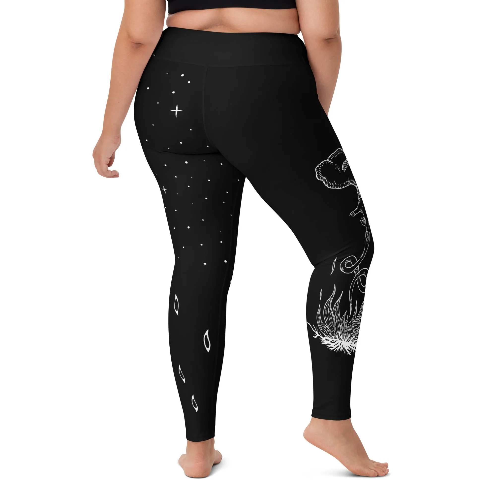 Godbane Leggings - Vegan UPF 50  Protection Dark Academia Goth Yoga Activewear Occult Witchy Leisurewear