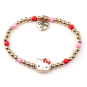 Gold Hello Kitty Stretch Bead Bracelet