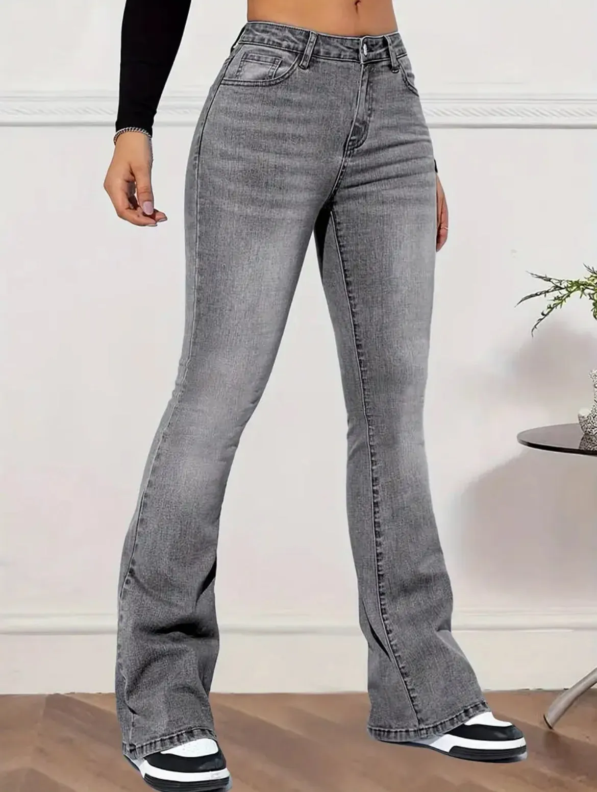 Grunge, High Waist Stretchy Jeans, Comfortable Slant Pocket Slimming, Retro Denim Pants, Girl Teens & Posh  Mommies Collection