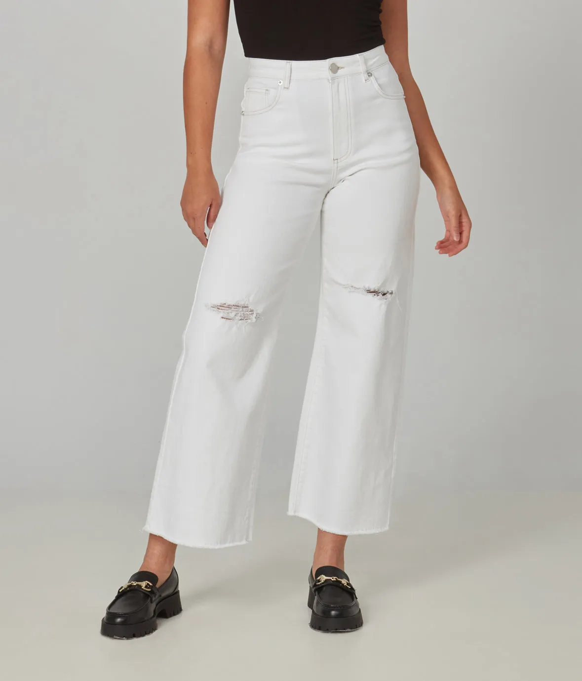 High Rise Wide Leg Jeans 28 Inseam