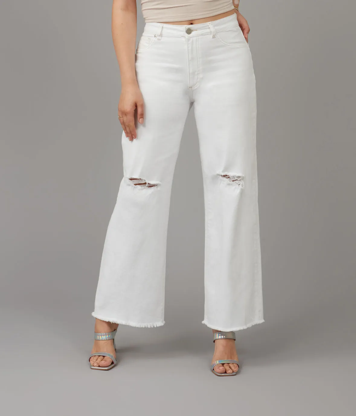 High Rise Wide Leg Jeans 28 Inseam