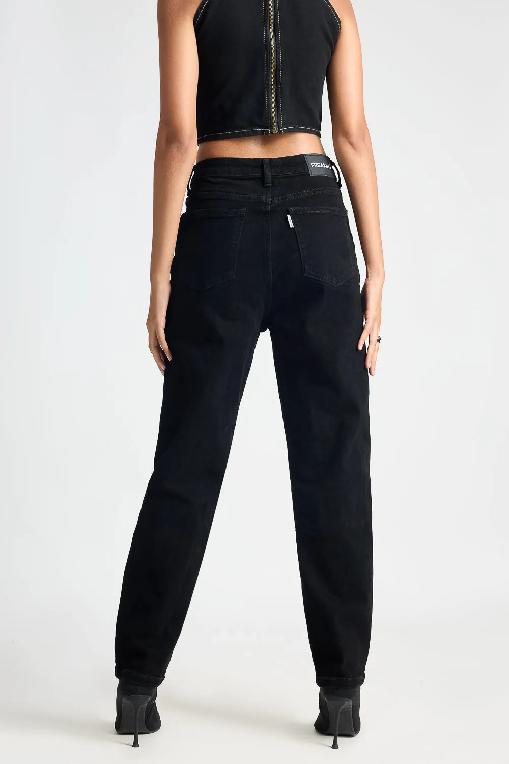 High Waisted Midnight Black Mom Jeans