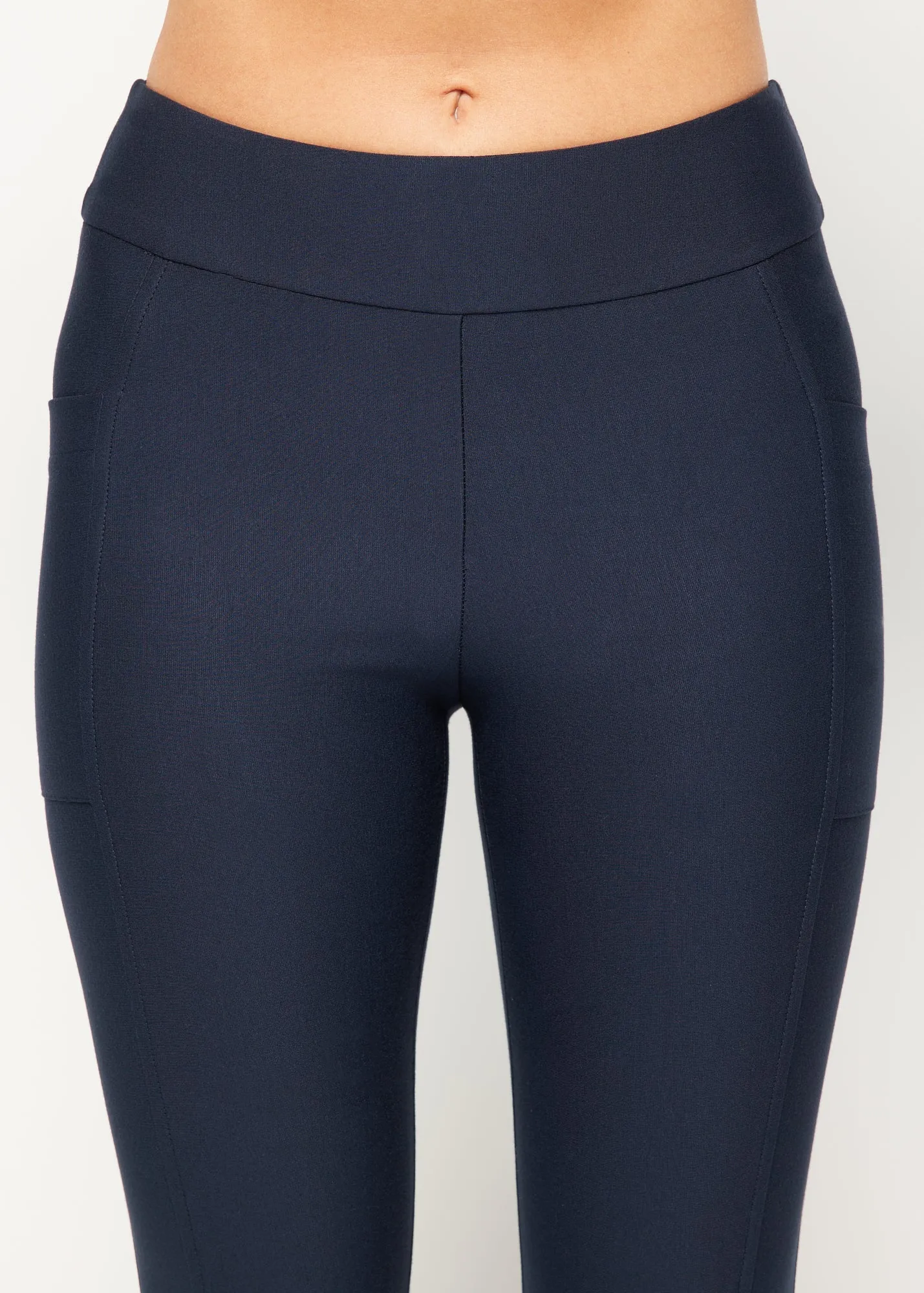 Jessica Biker Pant With Side Pockets - Navy