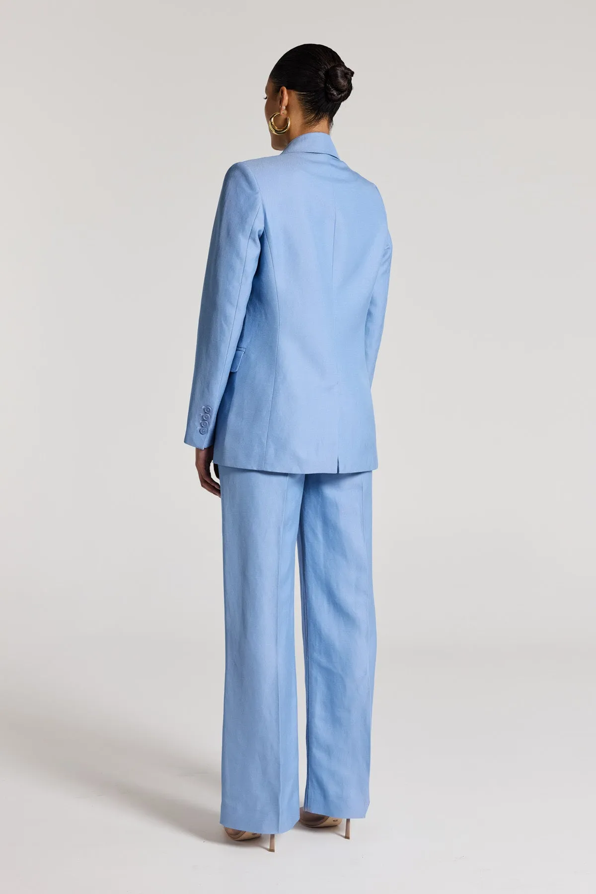 Lea Linen Jacket - Powder Blue